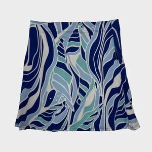 la mer luxe Small Skort Polyester Spandex Blue Tones Zipper Pockets